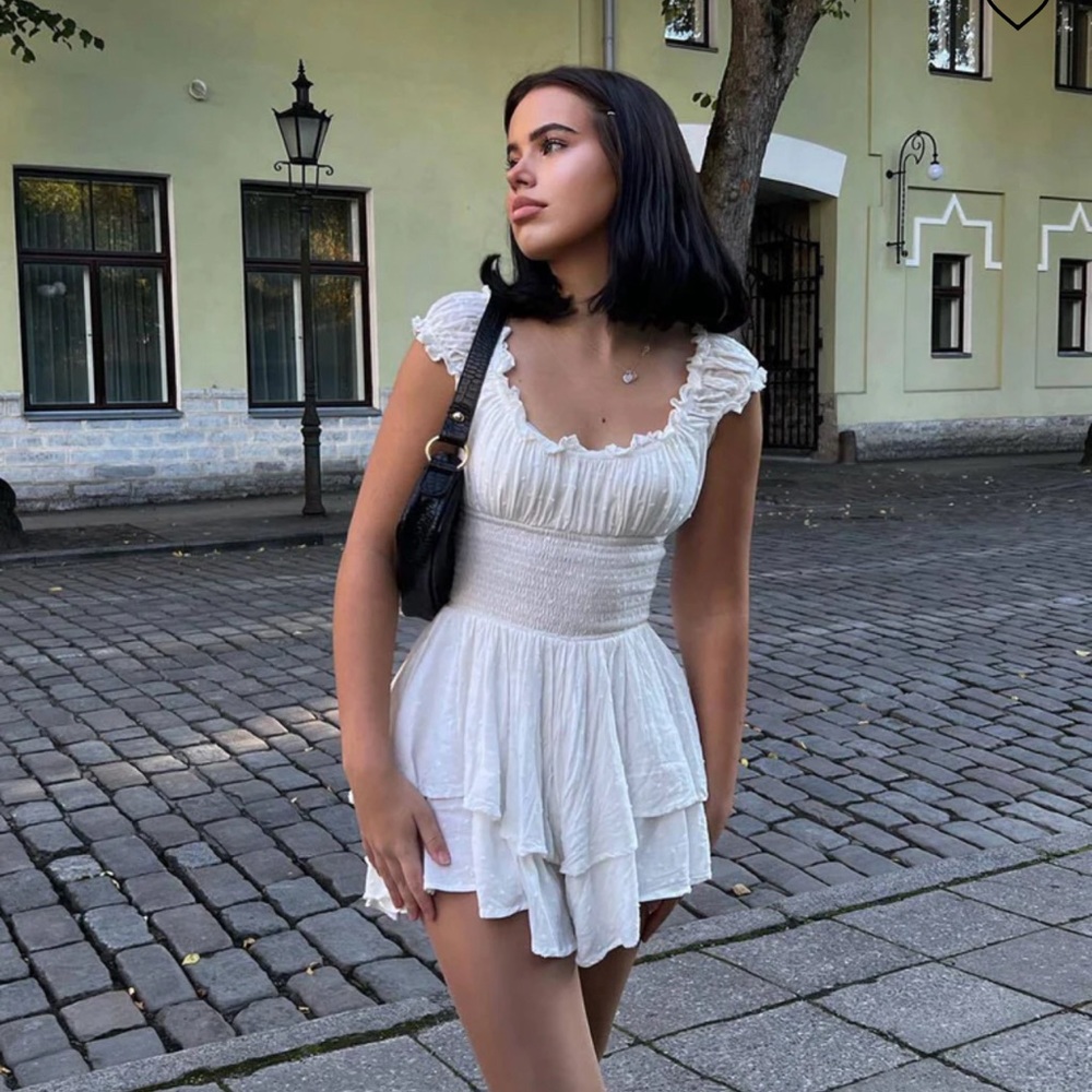 Such a cute love galore romper white lower impact from princess polly 🤍✨🎀